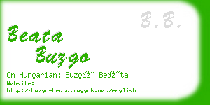 beata buzgo business card